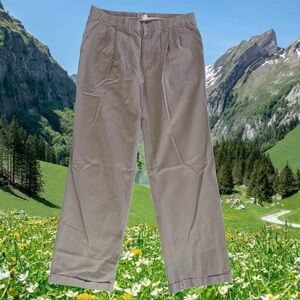 Vintage Galyan’s Men’s Chino Pants Pleated Front Cotton Cuffed Hem Tan 36x32